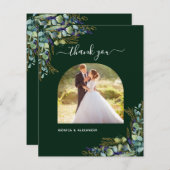 Budget emerald groene foto bruiloft bedankt (Voorkant / Achterkant)