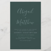 Budget Emerald Modern Photo Wedding Invitation (Voorkant)