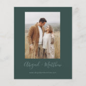 Budget Emerald Modern Photo Wedding Invitation (Achterkant)