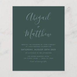 Budget Emerald Modern Photo Wedding Invitation