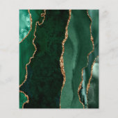 Budget Emeraude Or Agate Script Carte de Pré-annon (Dos)