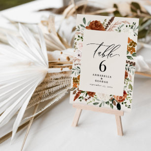 Budget en terre cuite, crème numéro de table chic