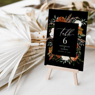 Budget en terre cuite noir numéro de table chic él