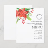 Budget Entreprise Logo Poinsettia Menu Noël (Devant / Derrière)