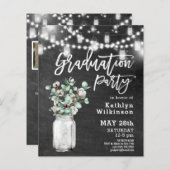 BUDGET Eucalyptus 3 Foto Afstuderen Uitnodiging (Voorkant / Achterkant)