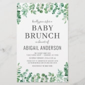 Budget Eucalyptus Baby Brunch Shower Invitation (Voorkant)