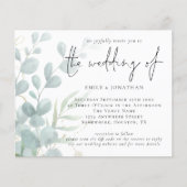 Budget Eucalyptus Blue QR Code Weduwen Uitnodiging (Voorkant)