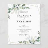 Budget Eucalyptus Botanical Weduwen Uitnodiging (Voorkant)