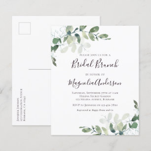 Budget Eucalyptus Bridal Brunch Briefkaart Uitnodi