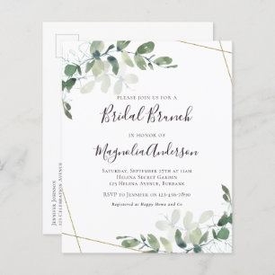Budget Eucalyptus Bridal Brunch Briefkaart Uitnodi