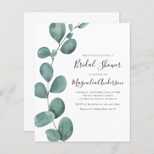 Budget Eucalyptus Bridal Shower Invitation