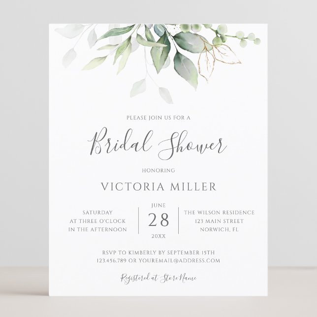 Budget Eucalyptus Bridal Shower Invitation (Creator heeft geüpload)