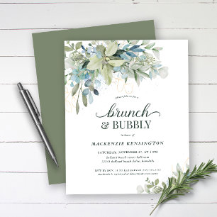 BUDGET Eucalyptus Brunch Bubble Uitnodiging