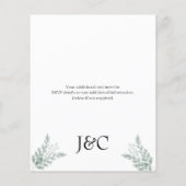 Budget Eucalyptus Elegant Wedding Invitation Flyer (Achterkant)