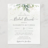 Budget Eucalyptus Feuille Bridal Brunch Invitation (Devant)