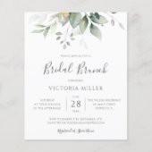 Budget Eucalyptus Feuille Bridal Brunch Invitation (Devant)