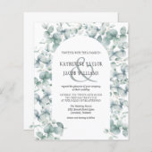 Budget Eucalyptus Feuille de verdure Faire-part de (Devant / Derrière)