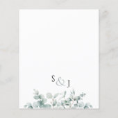 Budget Eucalyptus Feuille de verdure Faire-part de (Dos)