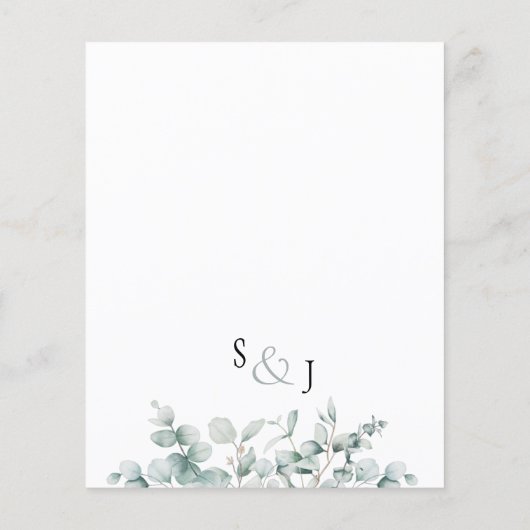 Budget Eucalyptus Feuille de verdure Faire-part de (Dos)