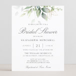 Budget Eucalyptus Feuille Invitation à la douche n<br><div class="desc">Belle invitation à la douche nuptiale avec l'aquarelle eucalyptus et feuilles d'or.</div>