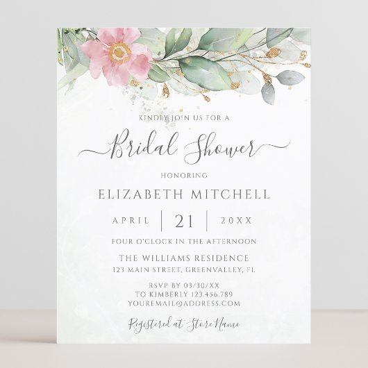 Budget Eucalyptus Feuille Invitation à la douche n