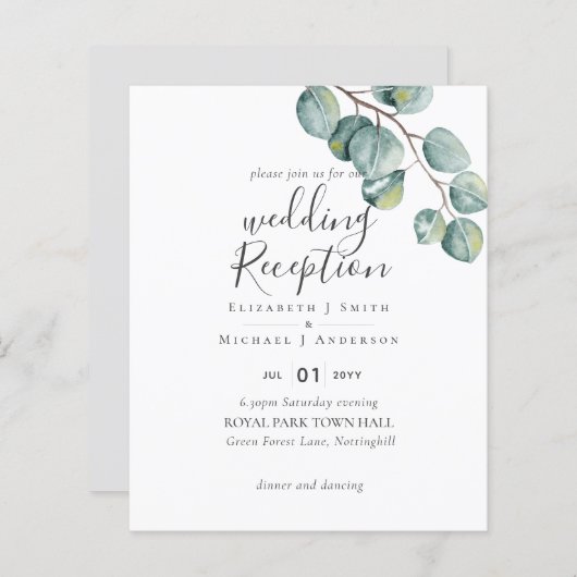 Budget Eucalyptus Feuilles Mariage RÉCEPTION Soiré (Devant / Derrière)