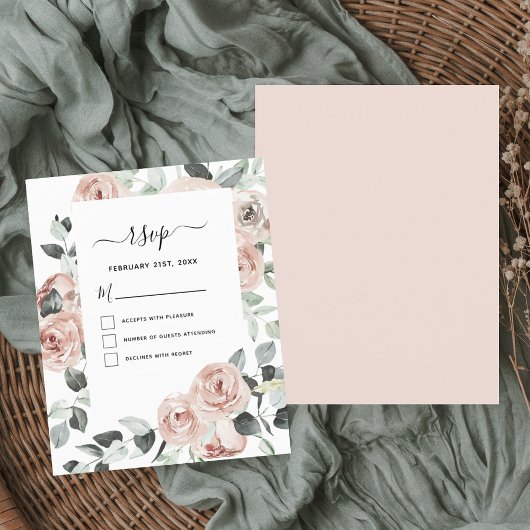 Budget Eucalyptus Floral Greenery Wedding RSVP