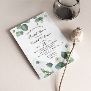 Budget Eucalyptus Foliage Bridal Shower Invation