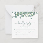 Budget Eucalyptus Foliage Feuilles mariage carte R (Devant)