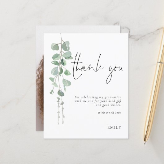 Budget Eucalyptus Foto Afstuderen Dank u (Voorkant / Achterkant in situ)