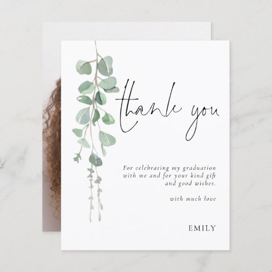 Budget Eucalyptus Foto Afstuderen Dank u (Voorkant / Achterkant)