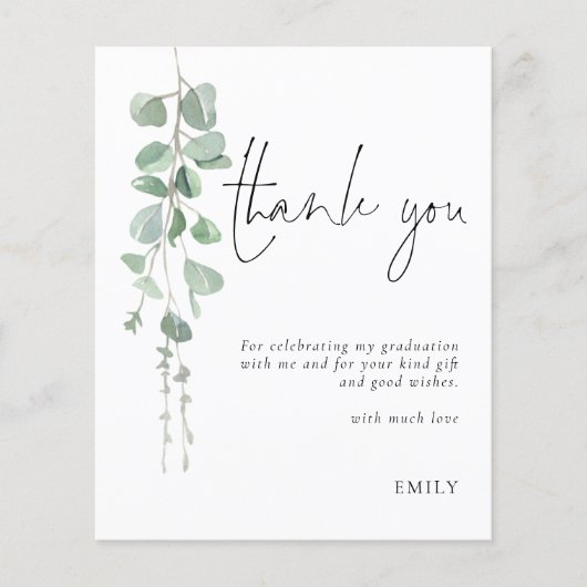 Budget Eucalyptus Foto Afstuderen Dank u (Voorkant)