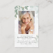 Budget Eucalyptus Foto Memorial Prayer Kaart Contactkaartje (Voorkant)