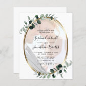 Budget Eucalyptus Foto QR Code Weddenschap Uitnodi (Voorkant / Achterkant)