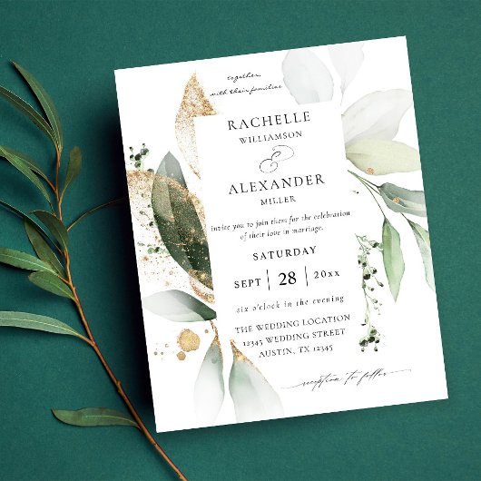 Budget Eucalyptus Glow Gold Greenery 2 Weddenschap Flyer