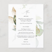Budget Eucalyptus Glow Gold Greenery Menu (Voorkant)