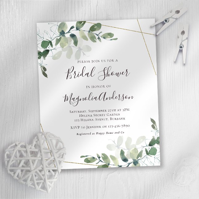 Budget Eucalyptus Gold Bridal Shower (Creator heeft geüpload)