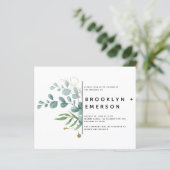 BUDGET Eucalyptus Gold Foil Modern Weddenschap (Staand voorkant)