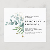 BUDGET Eucalyptus Gold Foil Modern Weddenschap (Voorkant)