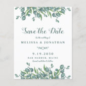 Budget Eucalyptus Green Enregistrer La Date Carte  (Devant)