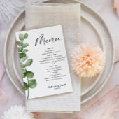 Budget Eucalyptus Green Leaves Flat Menu Kaart