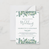 Budget Eucalyptus Green QR Code Weddenschap Notitiekaartje (Voorkant)