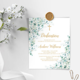 Budget Eucalyptus Greenery Dedication Invitation