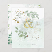 BUDGET Eucalyptus Greenery Gold Wedding QR CODE IN (Voorkant / Achterkant)