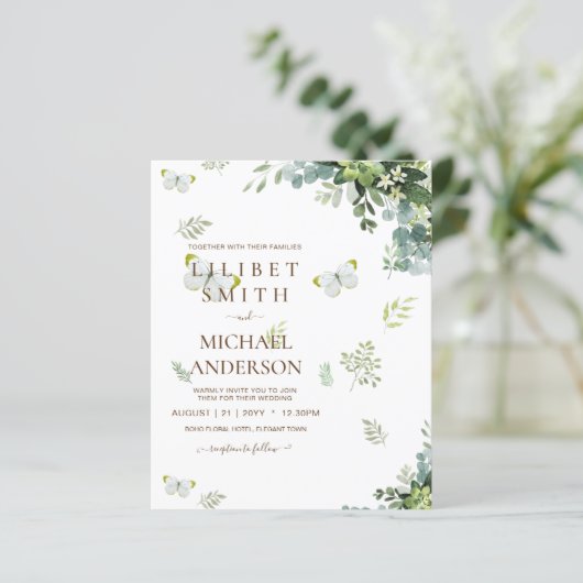 BUDGET Eucalyptus Greenery Leaf Botanical Wedding (Staand voorkant)