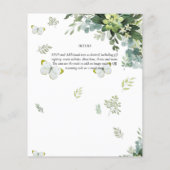 BUDGET Eucalyptus Greenery Leaves Emerald Wedding Flyer (Achterkant)