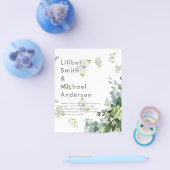 BUDGET Eucalyptus Greenery Leaves Emerald Wedding Flyer (Enkel)