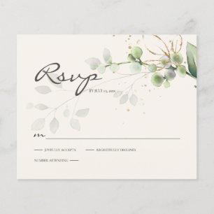 Budget Eucalyptus Greenery RSVP-reactiekaart