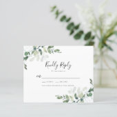 BUDGET Eucalyptus Greenery Wedding Carte RSVP (Debout devant)