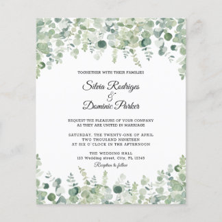 Budget Eucalyptus Greenery Wedding Flyer
